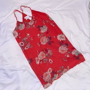 Coral Floral Racerback Shift Dress